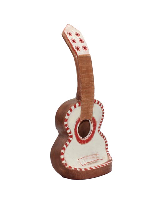 guitarra cerámica blanca y roja tM