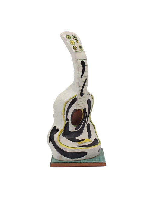 Guitarra cerámica blanca negra tS