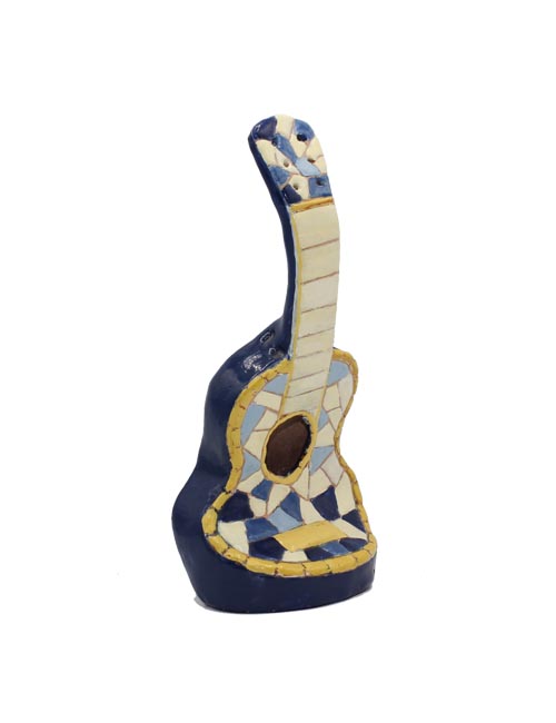Guitarra cerámica mosaico azul tS