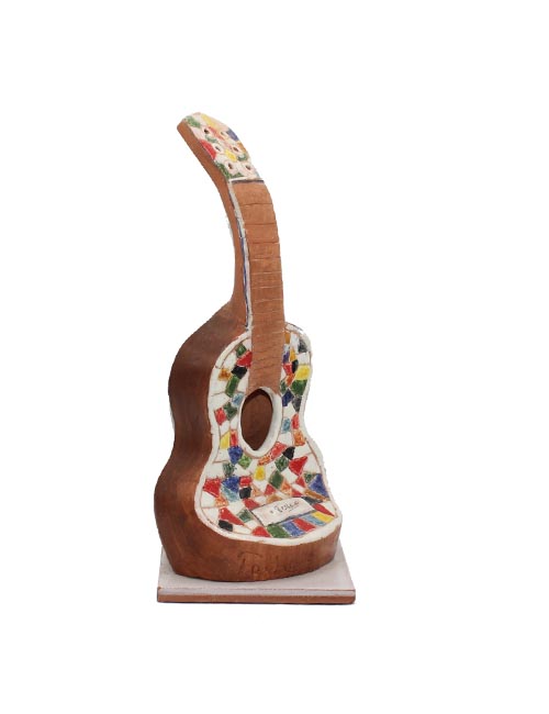 Guitarra cerámica mosaico colores tS