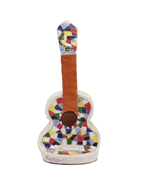 Guitarra cerámica mosaico blanco tM